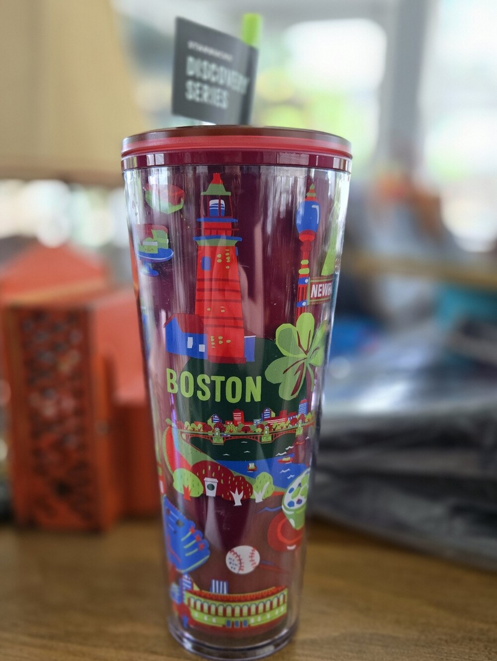NWT 2024 Starbucks Discovery Series Boston 24oz cold cup Water Bottle Straw